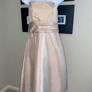 Ladies bridesmaid dress. Champagne colored.